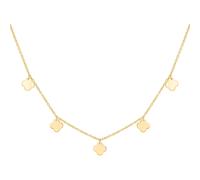 Kette mit Anhänger CAÏ "925 Sterling Silber gelb vergoldet Clover Kleeblatt" Halsketten Gr. 39+5cm, Silber 925 (Sterlingsilber), Länge: 44 cm, gelb Damen Ketten mit Anhänger (93079134-0)