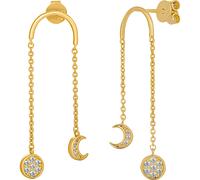 Ohrringe 925 Silber vergoldet Anhänger Mondphasen Zirkonia 41185098530910
