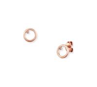 caï Ohrstecker Fine Line aus rosévergoldetem 925 Sterling Silber mit Zirkonia Rosa