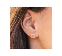 Ohrstecker 925/- Sterling Silber Zirkonia weiß 7mm rotvergoldet CAI rot 001 (Artikelnummer: 4N741/50X001)