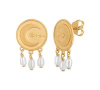 caï Ohrstecker 925/- Sterling Silber Süßwasserzuchtperle weiß gelb vergoldet Damen