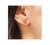 CAÏ Ohrstecker »925/- Sterling Silber vergoldet Emoji«, gelb
