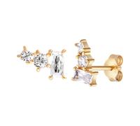 Cai Ohrstecker 925/- Sterling Silber Zirkonia Zirkonia 0,7Cm Glänzend