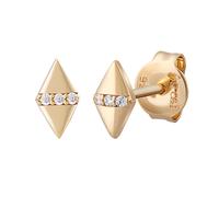 caï Ohrstecker 925/- Sterling Silber Zirkonia gelb vergoldet Damen