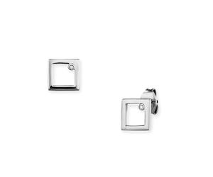 caï Ohrstecker 925/- Sterling Silber Zirkonia weiß Damen