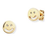 CAÏ Ohrstecker »925/- Sterling Silber vergoldet Emoji«, gelb