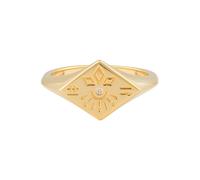 Ring 925 Silber vergoldet Siegelring Raute Tattoo 41185190969438