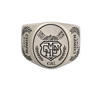 cai Ring 925/- Sterling Silber Siegelring satiniert oxidiert Champion Wappen R 1/2