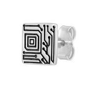 caï - Single Ohrstecker Silber 925 rhodiniert 925/- Sterling Silber ohne Stein Herrenschmuck 1 ct Herren