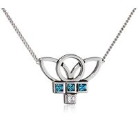 caï women Damen Collier Eastern Love 925 Silber rhodiniert schwarz coloriert Zirkonia blau Zirkonia 45 cm - C1666N/90/C4/45