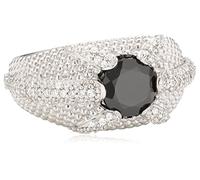 caï women Damen-Ring 925 Sterling Silber rhodiniert Zirkonia schwarz Gr.52 (16.6) C1446R/90/24/52