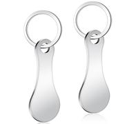 Caianwin 2 Stück Einkaufswagenlöser Edelstahl Einkaufswagenchip Abnehmbarer Einkaufswagenchip Metall Einkaufswagen Schlüsselanhänger