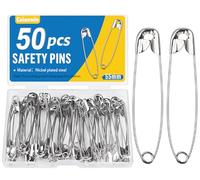 Caianwin 50 Stück Sicherheitsnadeln 55 mm Sicherheitsnadel groß mit Praktischer Box Safety Pins für Befestigen und Nähen von Kleidung und Handarbeiten, Schmuckherstellung