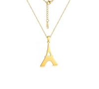 Caiduoduo Paris Eiffelturm London Big Ben Damen Halskette Schloss Wahrzeichen Halsband Edelstahl Halskette