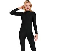 Caige Frauen Ganzkörper-Anzug mit Kasten-Auflage dünne Lange Hülsen dünne Lange Hülsen-Badeanzug Schnell trocknend Schwimmen Surfen Anzug,Schwarz,M