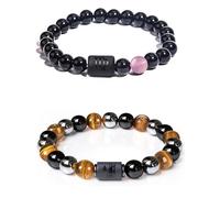 Caimeytie Damen mode Elastische Perlen Armbänder,2 Stück,sternbild armband Jungfrau,Sternbild Zeichen von Zodiac Glück Armband 19CM,Geschenke für Damen