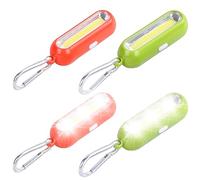 Calenxy LED Blinklicht Schulranzen,4 Stück LED Reflektoren Kinder,Schlüsselanhänger Licht Reflektoren Kinder Blinklicht Leuchtanhänger Hund Sicherheitslicht für Rucksack Joggen Wandern (Grün+Rot)