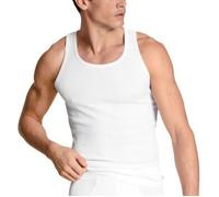 Calida 2P Natural Benefit Athletic Rib Knit Shirt Weiß Ökologische Baumwolle Large Herren