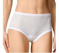 Taillenslip CALIDA "Iconics", Damen, Gr. 48, weiß, Feinripp, Obermaterial: 100% Baumwolle, unifarben, normal, Unterhosen Taillenslip, Ajour-Muster, Feinripp-Qualität, Baumwolle, elastischer Bund (9445