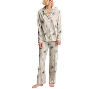 CALIDA Autumn Dreams Pyjama, durchgeknöpft Damen, Schlafanzug aus 100% hochwertiger Baumwolle Tea Green 36-38