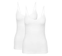 Unterhemd CALIDA "Benefit Women", Damen, Gr. L (48/50), N-Gr, weiß, Single Jersey, Obermaterial: 94% Baumwolle, 6% Elasthan, unifarben, klassisch, normal, V-Ausschnitt, ärmellos, Unterhemden, mit vers