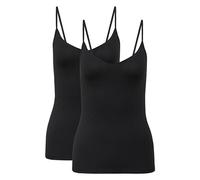Unterhemd CALIDA "Benefit Women", Damen, Gr. M (44/46), N-Gr, schwarz, Single Jersey, Obermaterial: 94% Baumwolle, 6% Elasthan, unifarben, klassisch, normal, V-Ausschnitt, ärmellos, Unterhemden, mit v