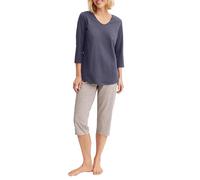 CALIDA Blooming Nights 3/4-Pyjama Damen | 100% Baumwolle, atmungsaktiv, geschmeidig, 3/4-Länge
