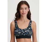Bustier CALIDA "Elastic Trend", Damen, Gr. M (44/46), N-Gr, schwarz (schwarz print), Single Jersey, Obermaterial: 94% Baumwolle, 6% Elasthan, casual, figurbetont, BHs, mit formstabilen und langlebigen