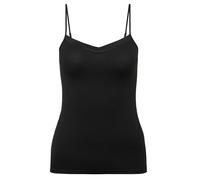 Calida Bodywear Damen Spaghettitop Cate – Satin-Einsatz, verstellbare Träger – schwarz L