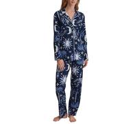 CALIDA Cosy Nights Pyjama mit Knöpfen Damen, aus 100% Baumwolle, pflegeleicht