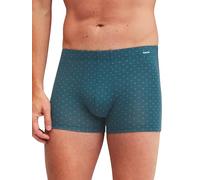 Boxershorts CALIDA "Cotton Code Design", Herren, Gr. M (50), deep petrol, Single Jersey, Obermaterial: 94% Baumwolle, 6% Elasthan, eng, Unterhosen, breiter Bund, gemustert, eng, bequem, mit Logodruck,