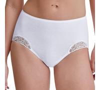 CALIDA Cotton Desire Midi Slip Damen, aus 100% Baumwolle, Feinripp, Keine störenden Seitennähte Weiss 40-42