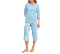 Calida Bodywear Damen 3/4-Pyjama Cotton Special Cascade Blue XS