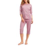 CALIDA Cotton Special 3/4-Pyjama Damen, aus 100% Baumwolle, atmungsaktiv und klimaregulierend
