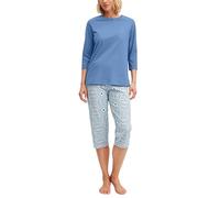 CALIDA Cotton Special 3/4-Pyjama Damen, aus 100% Baumwolle, atmungsaktiv und klimaregulierend
