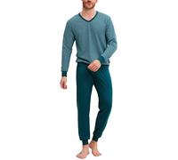 CALIDA Cotton Special Bündchen-Pyjama Herren Retro Blue 52-54