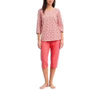 CALIDA Cotton Special Capri-Pyjama Damen, 100% Baumwolle, atmungsaktiv, hautfreundlich, pflegeleicht Rose of Sharon 36-38