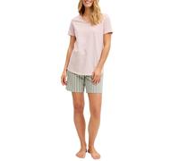 CALIDA Cotton Special Kurz-Pyjama Damen, 100% Baumwolle, hautfreundlich, weich, pflegeleicht, elastischer Bund Tea Green 48-50