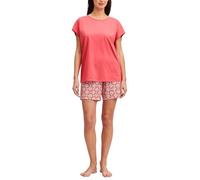 CALIDA Cotton Special Kurz-Pyjama, Schlafanzug Damen, 100% Baumwolle, atmungsaktiv, hautfreundlich, pflegeleicht Rose of Sharon 48-50