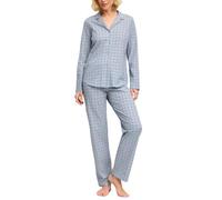 CALIDA Cotton Special Pyjama Damen | durchgeknöpft, weiche Baumwollqualität mit glatter Single-Jersey-Oberfläche und Reverskragen