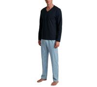 CALIDA Cotton Special Pyjama Herren | langer Schlafanzug, weiche Single-Jersey-Qualität mit V-Ausschnitt und entspanntem Komfort