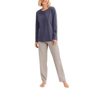CALIDA Graphic Nights Pyjama, lang Damen, weich, pflegeleicht, elastischer Hosenbund