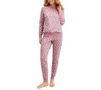 CALIDA Schlafanzug Cotton Stripes – 100% Baumwolle, Bündchen, lila, Gr. M