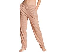 CALIDA Damen, Jogginghose, aus der Serie Favourites Blossom, in Latte Macchiato, Pyjamahose, elasticher Bund, aus 100% Baumwolle