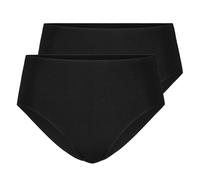 CALIDA Damen Midi-Slip 2er Pack - Natural Skin, Unterhose, einfarbig M Schwarz