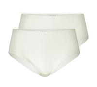 CALIDA Damen Midi-Slip 2er Pack - Natural Skin, Unterhose, einfarbig XS Weiß