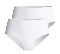CALIDA Damen Midi-Slip 2er Pack - Sleek Skin, Unterhose, einfarbig L Weiß