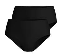 CALIDA Damen Midi-Slip 2er Pack - Sleek Skin, Unterhose, einfarbig Schwarz S (40/42)