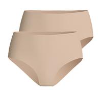 CALIDA Damen Midi-Slip 2er Pack - Sleek Skin, Unterhose, einfarbig XS Nude