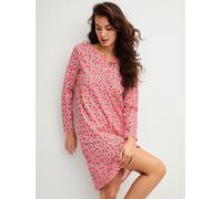 CALIDA Ornament Nights Langarm-Nachthemd Damen | 1cm Länge, weiche Single-Jersey-Qualität mit Knopfleiste und lockerer Passform